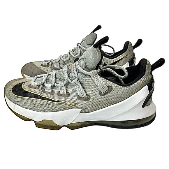 Nike LeBron XIII Low Basketball Shoes Grey Gold Mens Size 9.5 Medium Pre-Owned - Picture 9 of 9